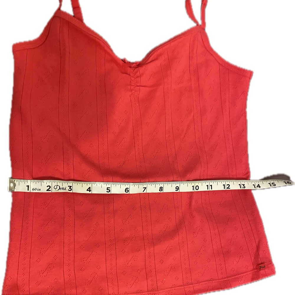 💰Coral-Red Eyelet Cotton Camisole💰 - Picture 4 of 7